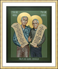 Wall Frame Gold - Philip and Daniel Berrigan by R. Lentz