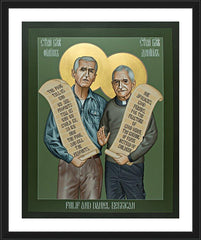 Wall Frame Black - Philip and Daniel Berrigan by R. Lentz