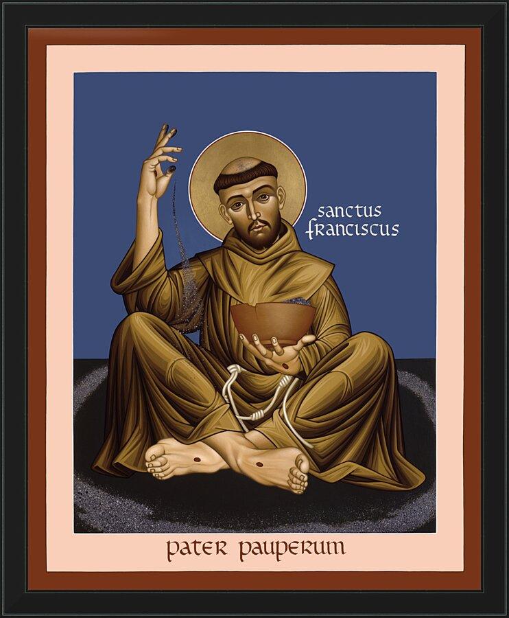 Wall Frame Black - St. Francis, Father of the Poor by R. Lentz