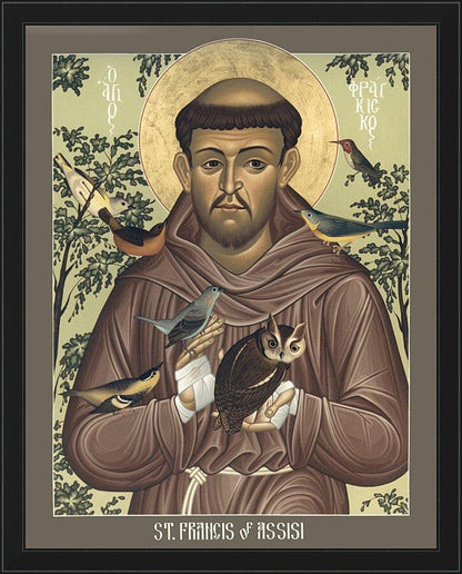 Wall Frame Black - St. Francis of Assisi by Br. Robert Lentz, OFM - Trinity Stores