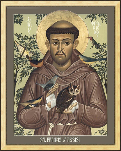 Wall Frame Gold - St. Francis of Assisi by R. Lentz