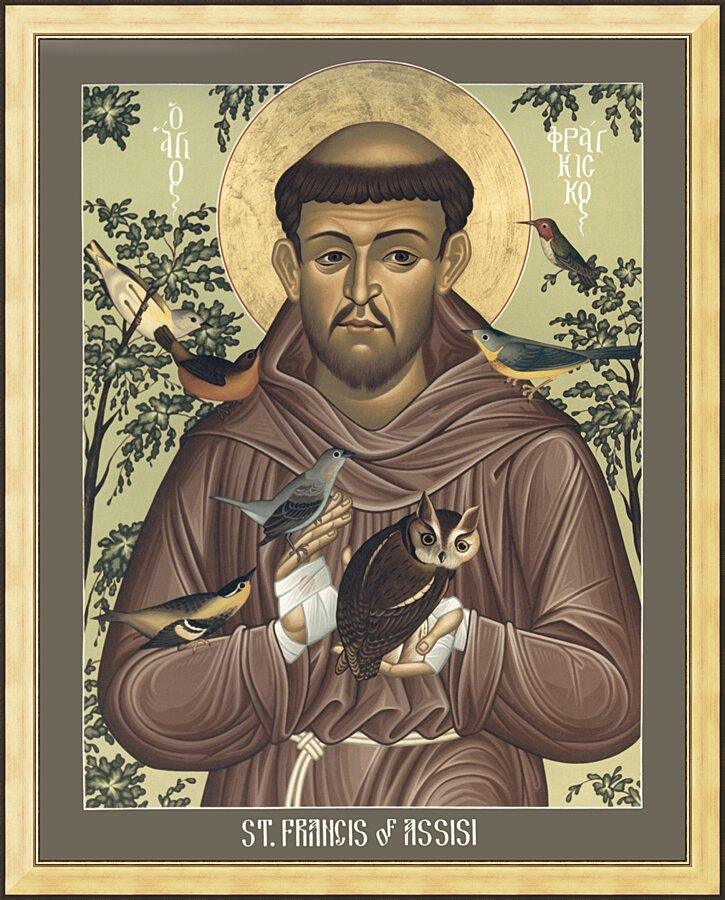 Wall Frame Gold - St. Francis of Assisi by Br. Robert Lentz, OFM - Trinity Stores