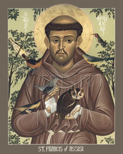 Wall Frame Gold, Matted - St. Francis of Assisi by R. Lentz
