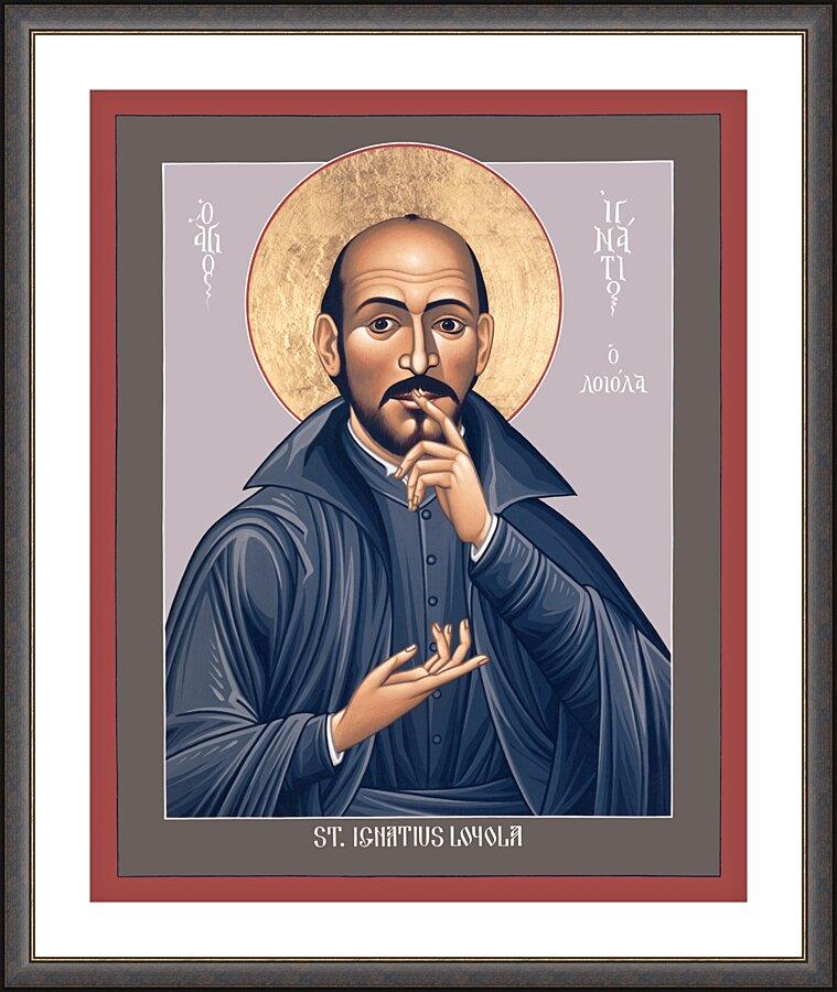 Wall Frame Espresso, Matted - St. Ignatius Loyola by Br. Robert Lentz, OFM - Trinity Stores