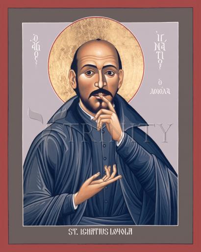 Wall Frame Black, Matted - St. Ignatius Loyola by Br. Robert Lentz, OFM - Trinity Stores