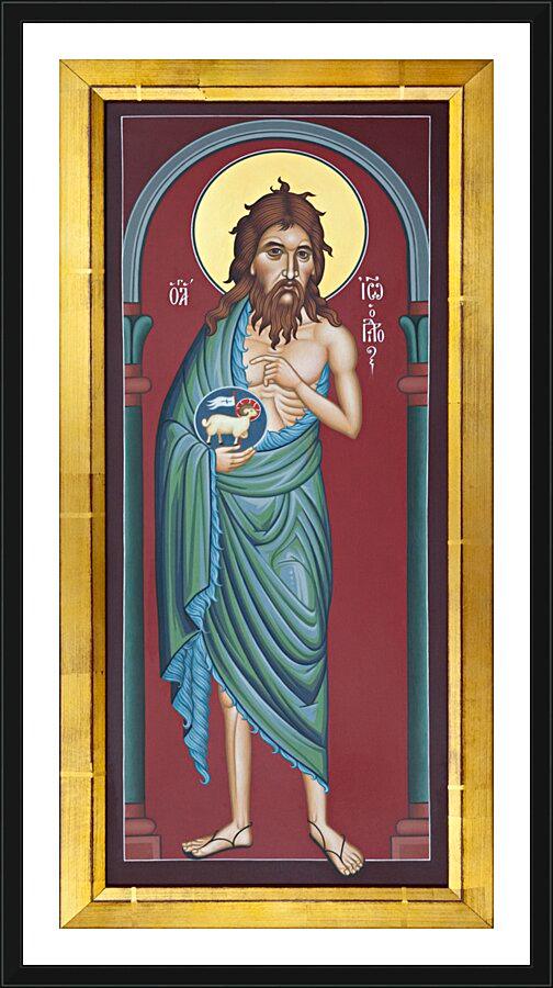 Wall Frame Black, Matted - St. John the Baptist by Br. Robert Lentz, OFM - Trinity Stores