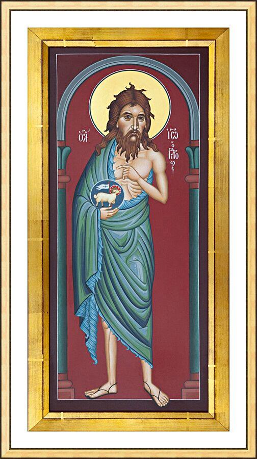 Wall Frame Gold, Matted - St. John the Baptist by Br. Robert Lentz, OFM - Trinity Stores
