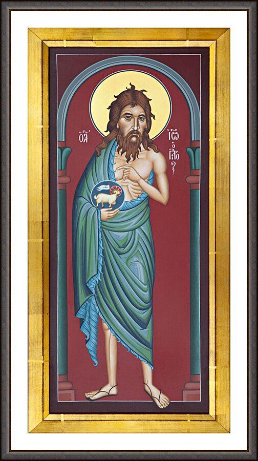 Wall Frame Espresso, Matted - St. John the Baptist by Br. Robert Lentz, OFM - Trinity Stores