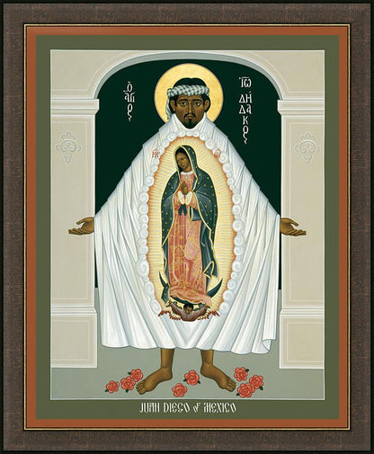 Wall Frame Espresso - St. Juan Diego and the Miracle of Guadalupe by R. Lentz