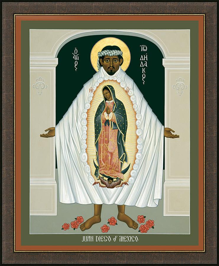 Wall Frame Espresso - St. Juan Diego and the Miracle of Guadalupe by Br. Robert Lentz, OFM - Trinity Stores