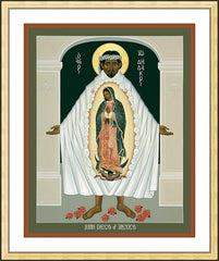 Wall Frame Gold - St. Juan Diego and the Miracle of Guadalupe by R. Lentz