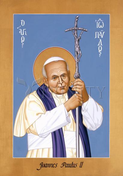 Wall Frame Black, Matted - St. John Paul II by Br. Robert Lentz, OFM - Trinity Stores