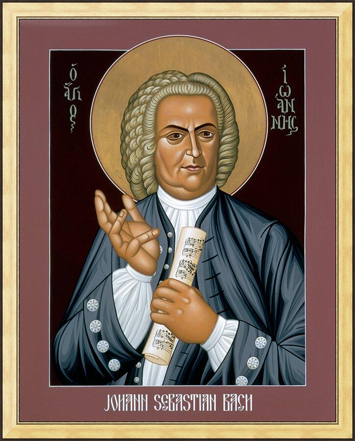 Wall Frame Gold - Johann Sebastian Bach by R. Lentz