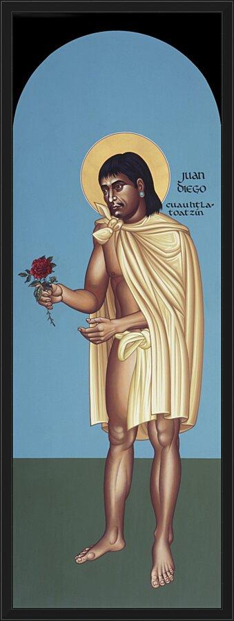 Wall Frame Black - St. Juan Diego Cuauhtlatoatzin by Br. Robert Lentz, OFM - Trinity Stores