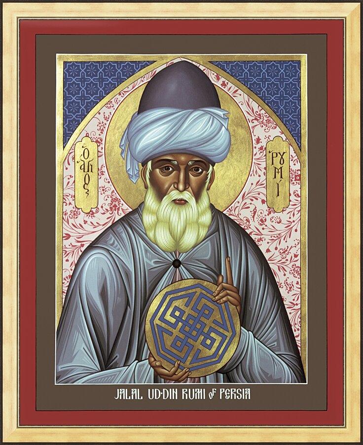 Wall Frame Gold - Jalal Ud-din Rumi of Persia by Br. Robert Lentz, OFM - Trinity Stores