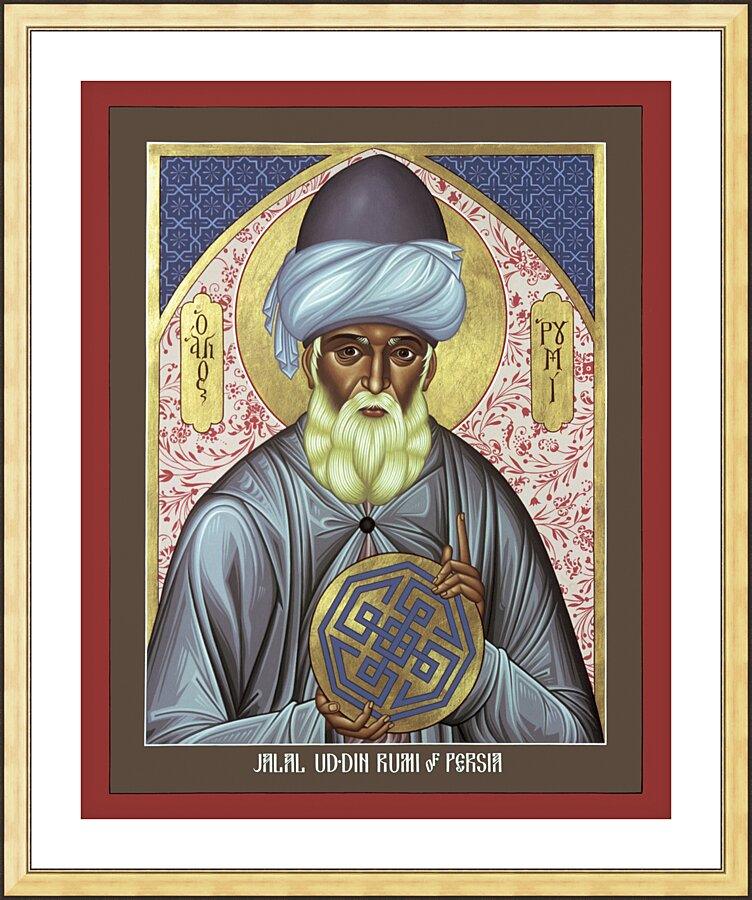 Wall Frame Gold, Matted - Jalal Ud-din Rumi of Persia by R. Lentz