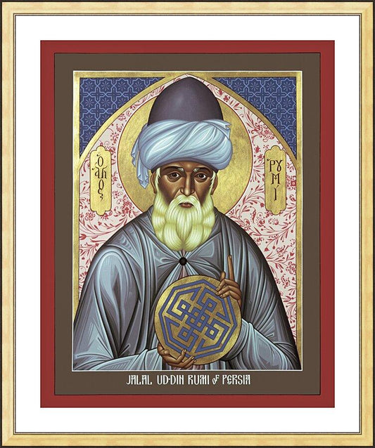 Wall Frame Gold, Matted - Jalal Ud-din Rumi of Persia by R. Lentz