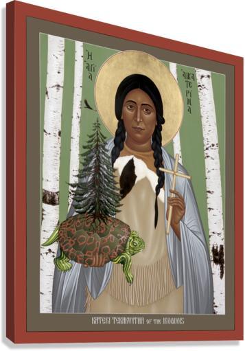 Canvas Print - St. Kateri Tekakwitha of the Iroquois by Br. Robert Lentz, OFM - Trinity Stores