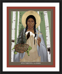 Wall Frame Black - St. Kateri Tekakwitha of the Iroquois by R. Lentz