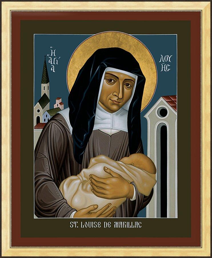 Wall Frame Gold - St. Louise de Marillac by Br. Robert Lentz, OFM - Trinity Stores