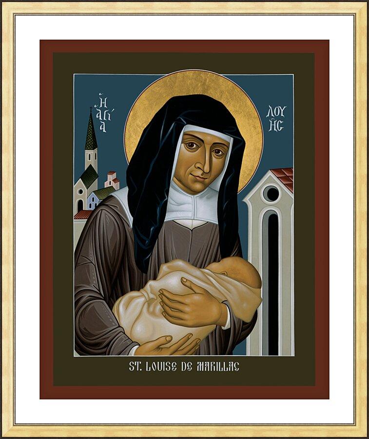 Wall Frame Gold, Matted - St. Louise de Marillac by Br. Robert Lentz, OFM - Trinity Stores