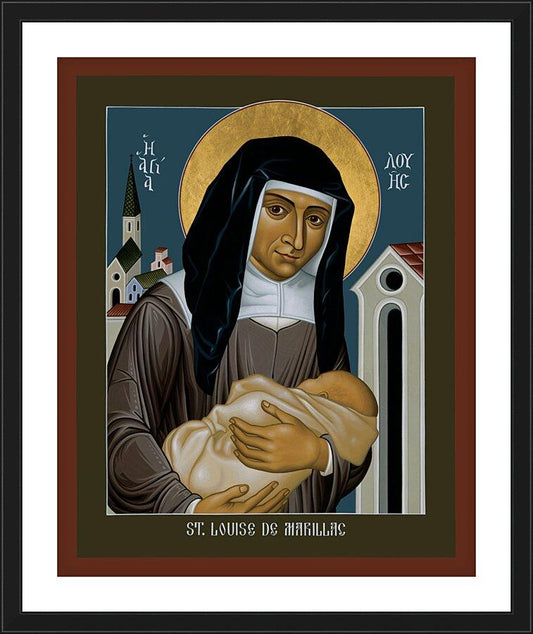 Wall Frame Black, Matted - St. Louise de Marillac by R. Lentz