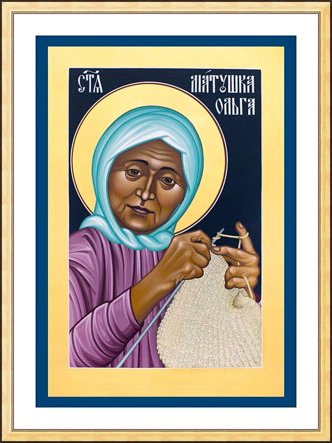 Wall Frame Gold, Matted - Matushka Olga Michael by Br. Robert Lentz, OFM - Trinity Stores