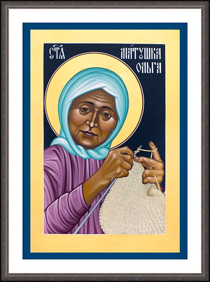 Wall Frame Espresso, Matted - Matushka Olga Michael by Br. Robert Lentz, OFM - Trinity Stores