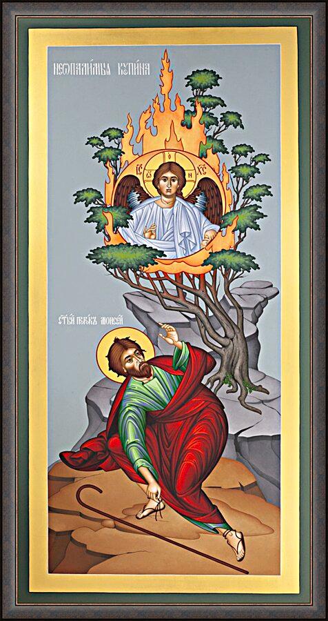 Wall Frame Gold - Moses and the Burning Bush by R. Lentz