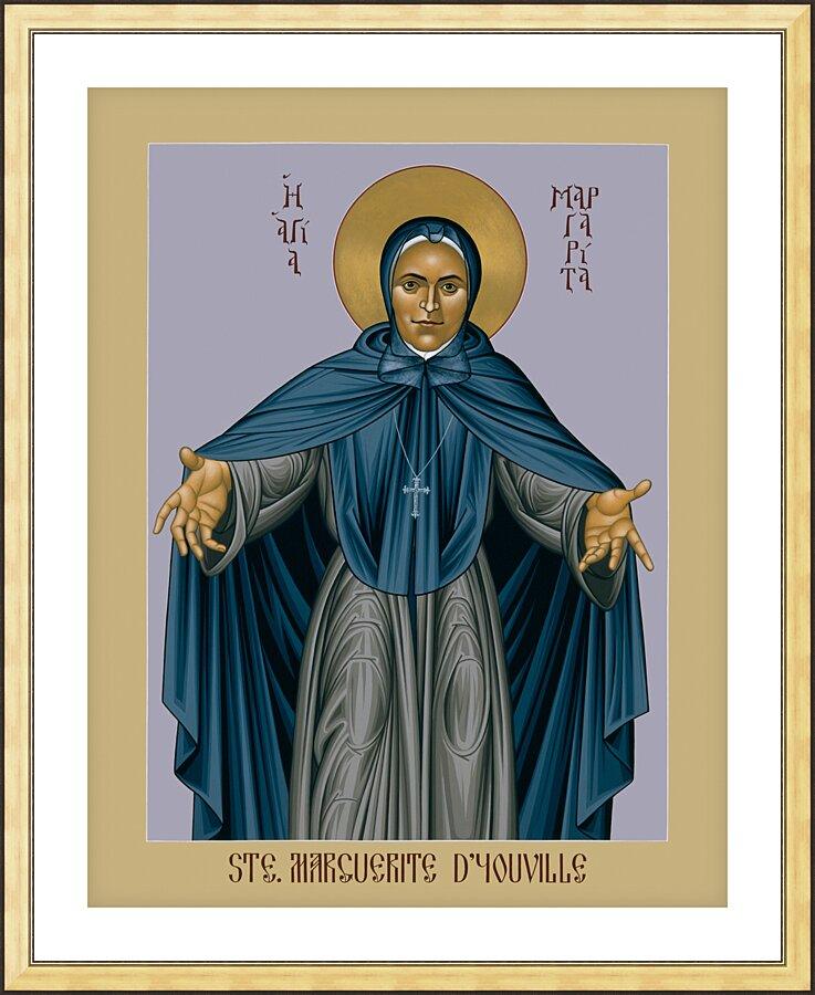 Wall Frame Gold, Matted - St. Marguerite d'Youville by Br. Robert Lentz, OFM - Trinity Stores