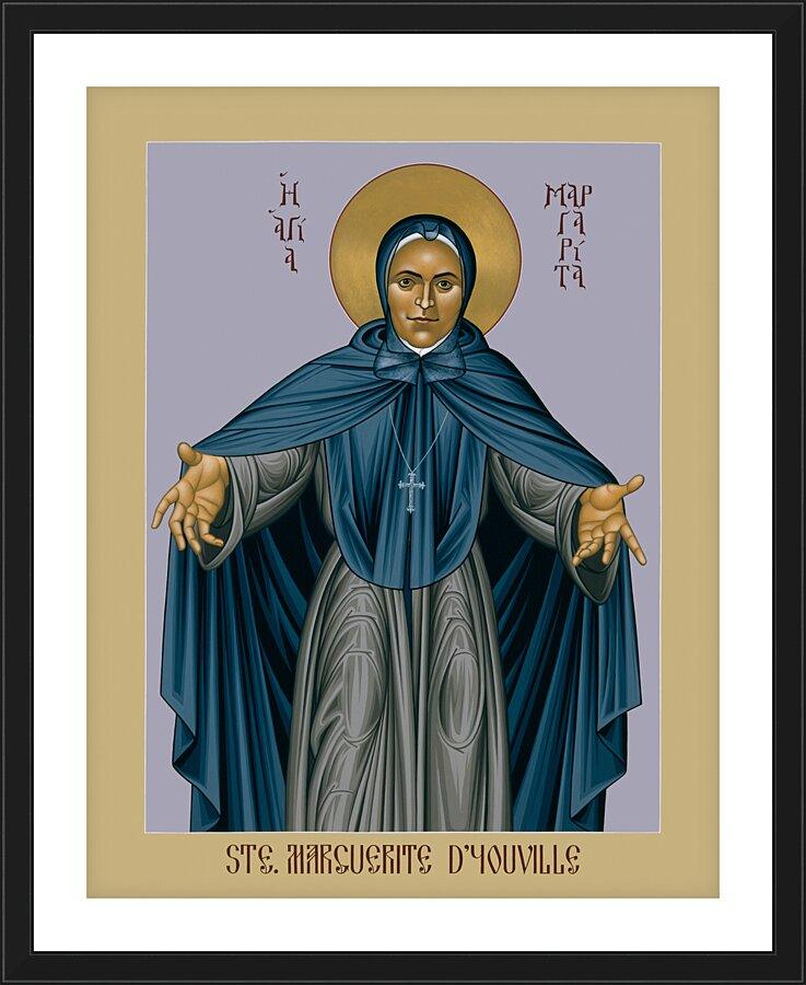 Wall Frame Black, Matted - St. Marguerite d'Youville by Br. Robert Lentz, OFM - Trinity Stores