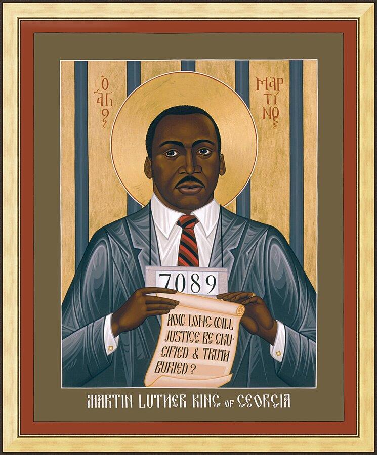 Wall Frame Gold - Martin Luther King of Georgia by Br. Robert Lentz, OFM - Trinity Stores