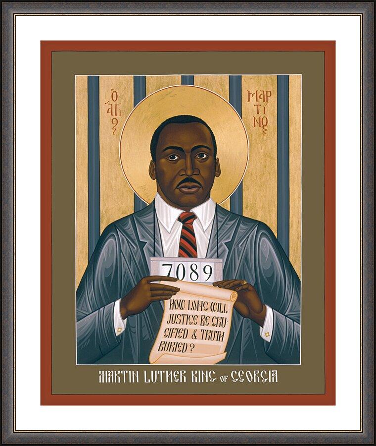 Wall Frame Espresso, Matted - Martin Luther King of Georgia by Br. Robert Lentz, OFM - Trinity Stores