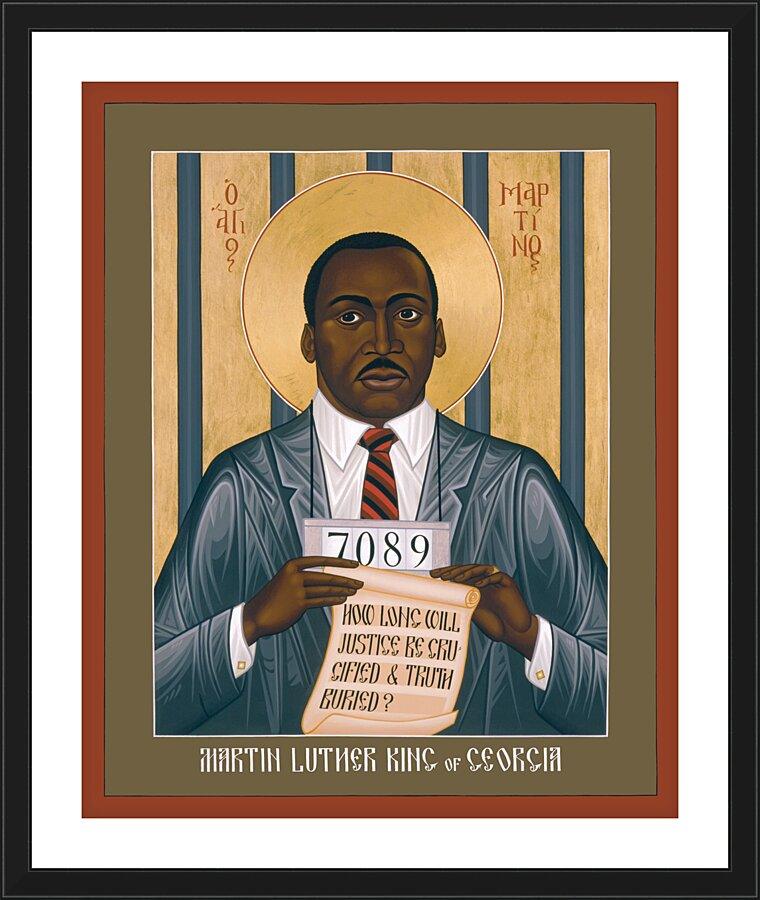 Wall Frame Black, Matted - Martin Luther King of Georgia by Br. Robert Lentz, OFM - Trinity Stores