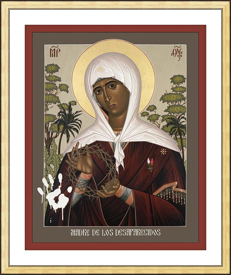 Wall Frame Gold, Matted - Mother of the Disappeared by Br. Robert Lentz, OFM - Trinity Stores