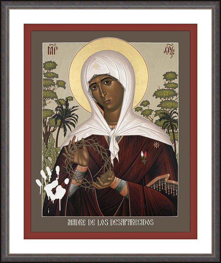 Wall Frame Espresso, Matted - Mother of the Disappeared by Br. Robert Lentz, OFM - Trinity Stores