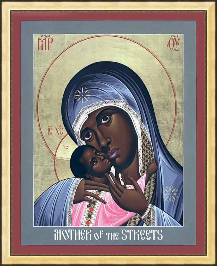Wall Frame Gold - Mother of God: Mother of the Streets by Br. Robert Lentz, OFM - Trinity Stores
