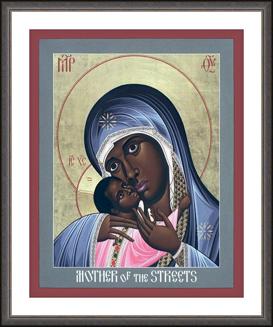 Wall Frame Espresso, Matted - Mother of God: Mother of the Streets by R. Lentz