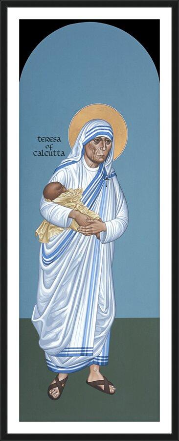 Wall Frame Black, Matted - St. Teresa of Calcutta by Br. Robert Lentz, OFM - Trinity Stores