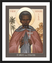 Wall Frame Black - St. Moses the Ethiopian by R. Lentz