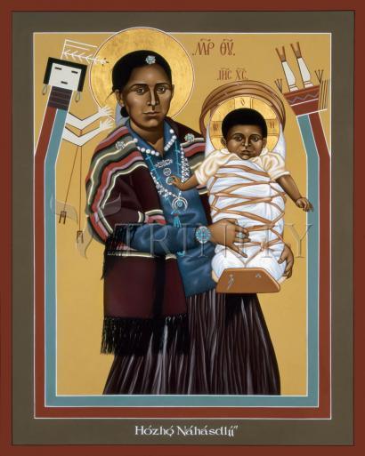 Wall Frame Espresso, Matted - Navaho Madonna by Br. Robert Lentz, OFM - Trinity Stores