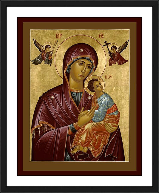 Wall Frame Black, Matted - Our Lady of Perpetual Help by R. Lentz