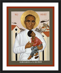 Wall Frame Black - St. Oscar Romero of El Salvador by R. Lentz