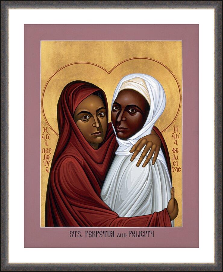 Wall Frame Espresso, Matted - Sts. Perpetua and Felicity by R. Lentz