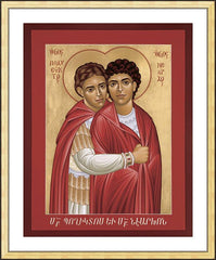 Wall Frame Gold - Sts. Polyeuct and Nearchus by R. Lentz