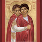 Wall Frame Gold, Matted - Sts. Polyeuct and Nearchus by Br. Robert Lentz, OFM - Trinity Stores