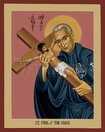Wall Frame Black, Matted - St. Paul of the Cross by Br. Robert Lentz, OFM - Trinity Stores