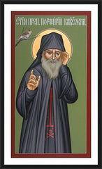 Wall Frame Black - St. Porphyrios of Kavsokalyvia by R. Lentz