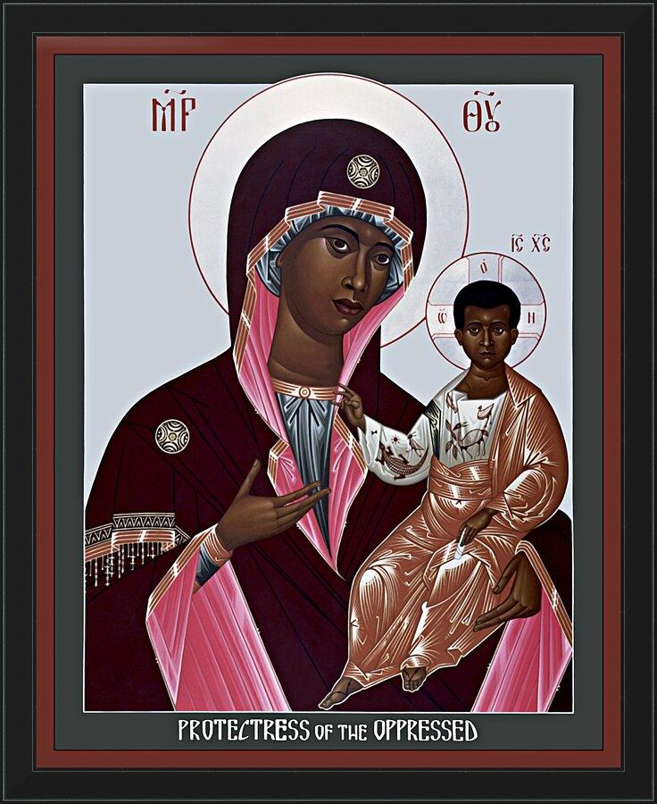 Wall Frame Black - Mother of God: Protectress of the Oppressed by Br. Robert Lentz, OFM - Trinity Stores