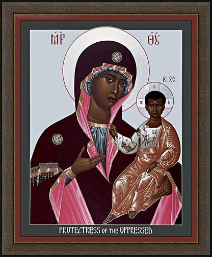Wall Frame Espresso - Mother of God: Protectress of the Oppressed by R. Lentz